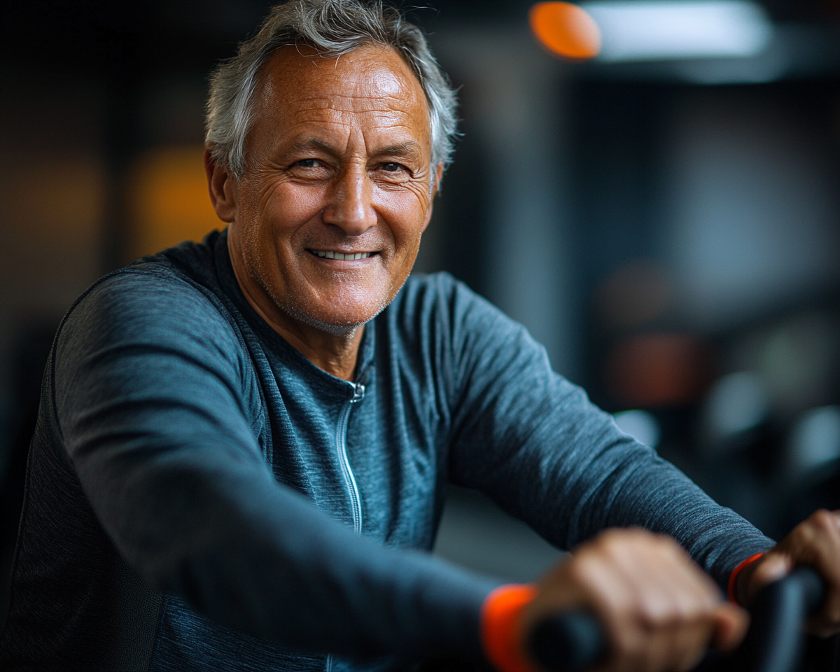 Старші люди займаються фітнесом в групі